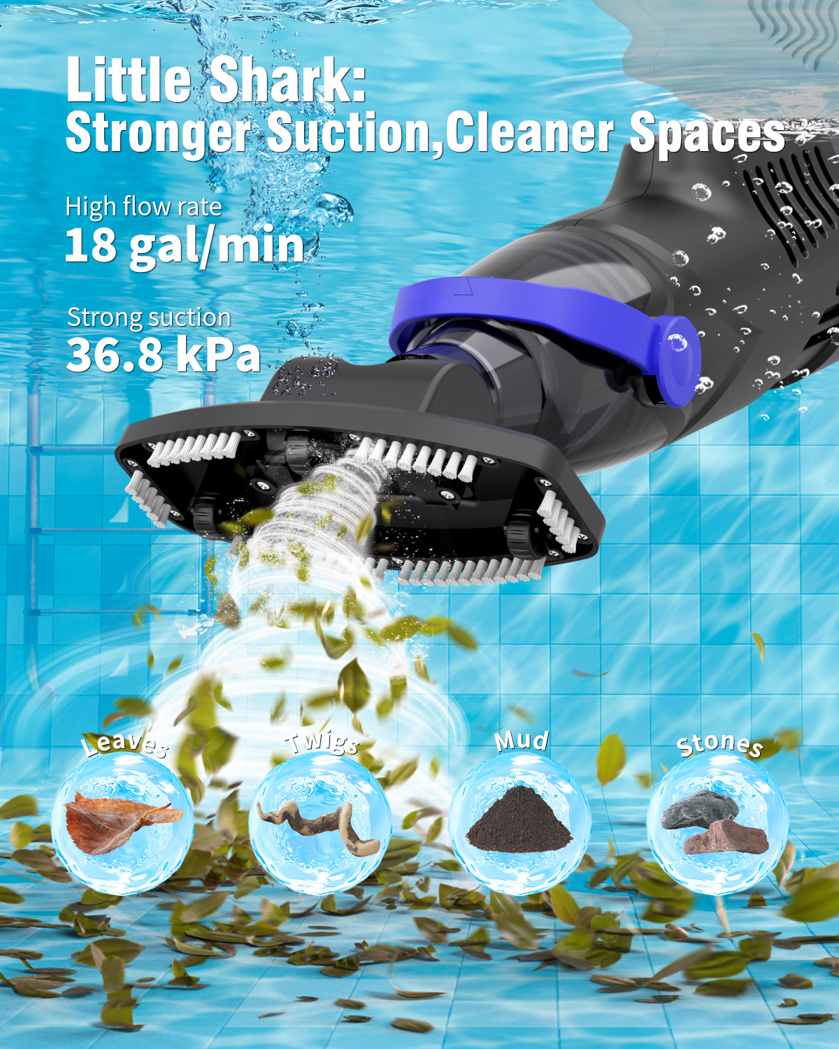 WUWO Little Shark Pool Vacuum