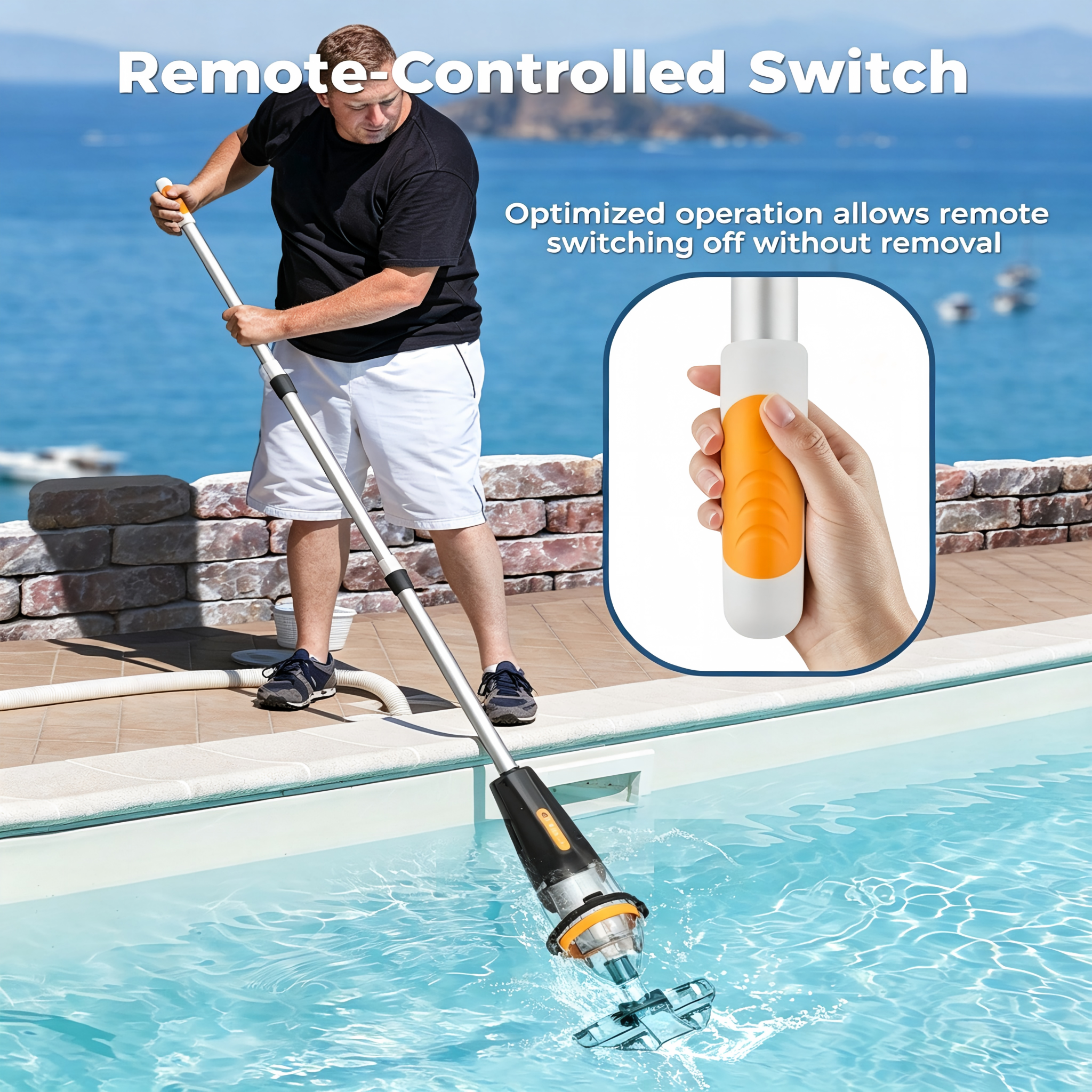 Remote control switch operation demo for pool cleaner