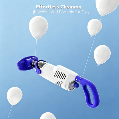 Lightweight portable rechargeable pool vacuum with balloon background