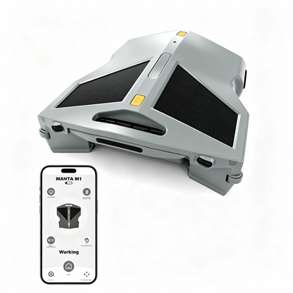 Gray MANTA M1 pool cleaning robot with smart APP