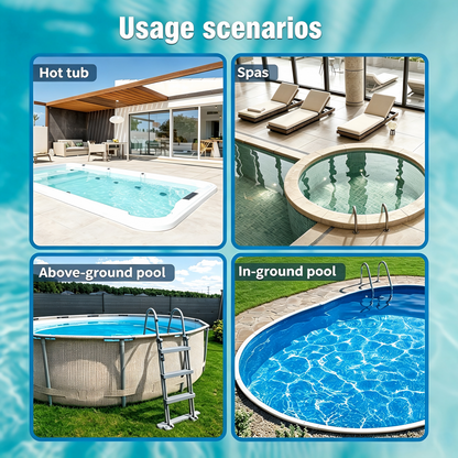 Multi usage scenes: in-ground, above-ground pool &amp; spa