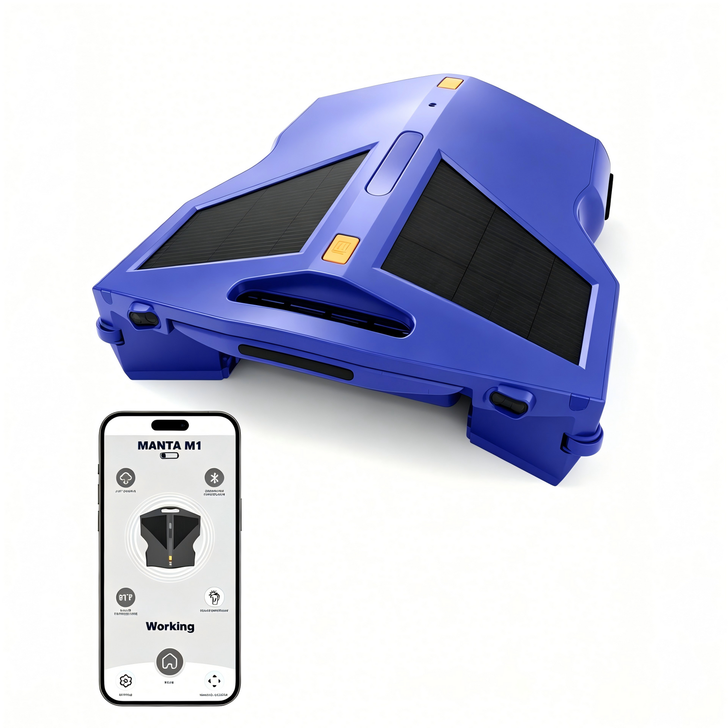 Blue MANTA M1 pool cleaning robot with smart APP