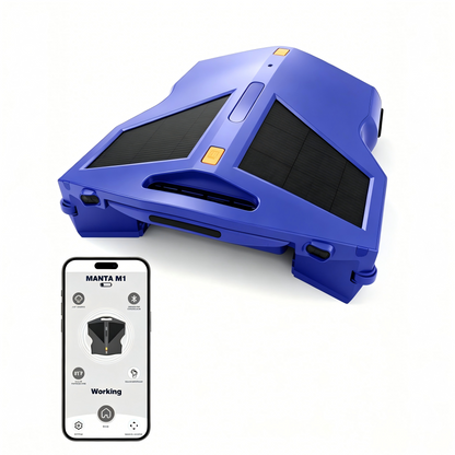 Blue MANTA M1 pool cleaning robot with smart APP